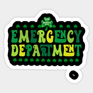 Emergency Department Emergency Room Nurse St Patrick's Day Sticker